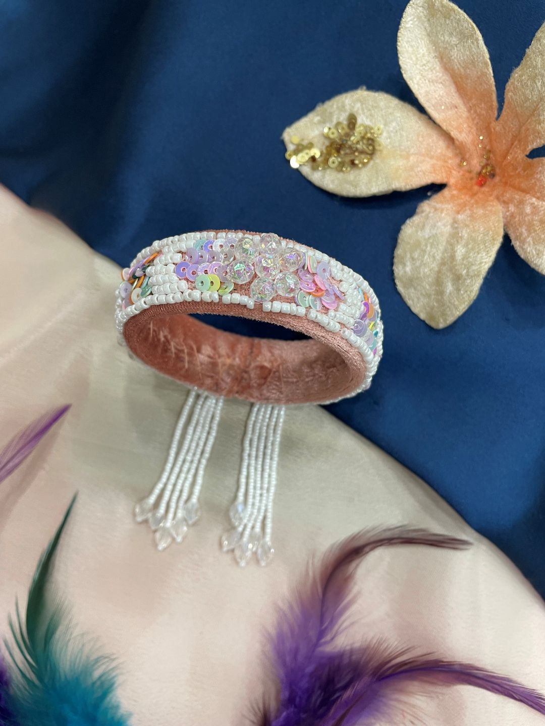 Digital Dress Room Artificial Beaded Bangle Style Lumba Rakhi