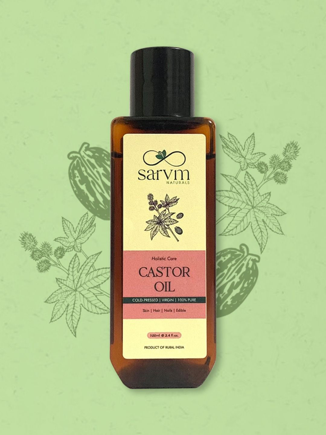 Sarvm Naturals Cold Pressed Castor Oil - 100 ml