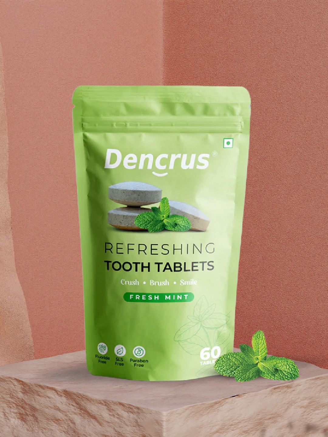 Dencrus Refreshing Tooth Tablets - Mint Flavour 60 Tablets