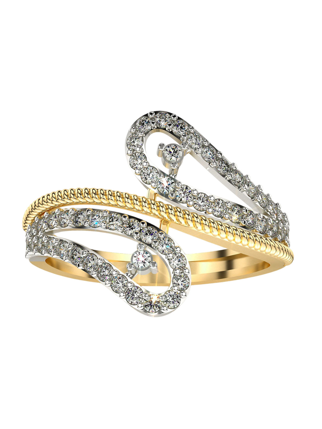 VALANOVA 14KT Gold Diamond Studded Ring 3.33 g