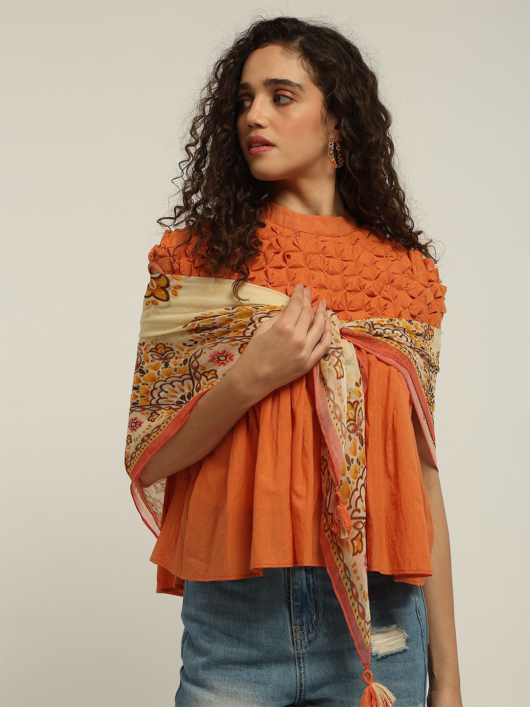 Label Ritu Kumar Women Digital Printed Scarf