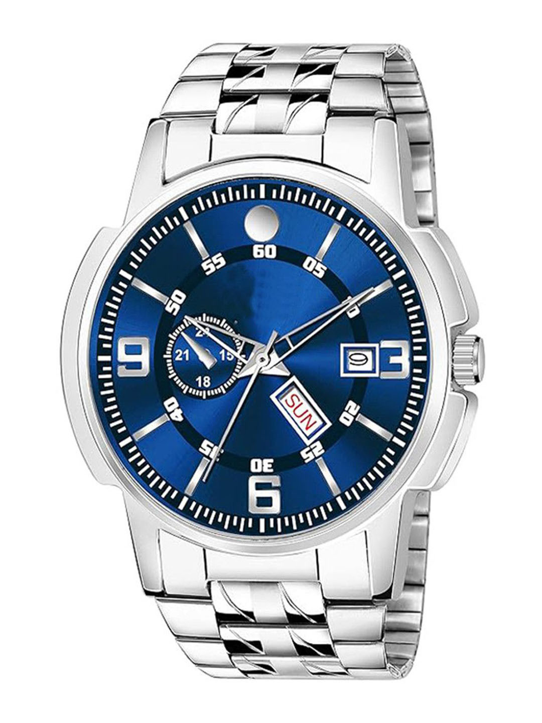 CSAMON Men Round Dial & Bracelet Style Straps Analogue Watch IbarSLV BLUPisaDD Stil Chain