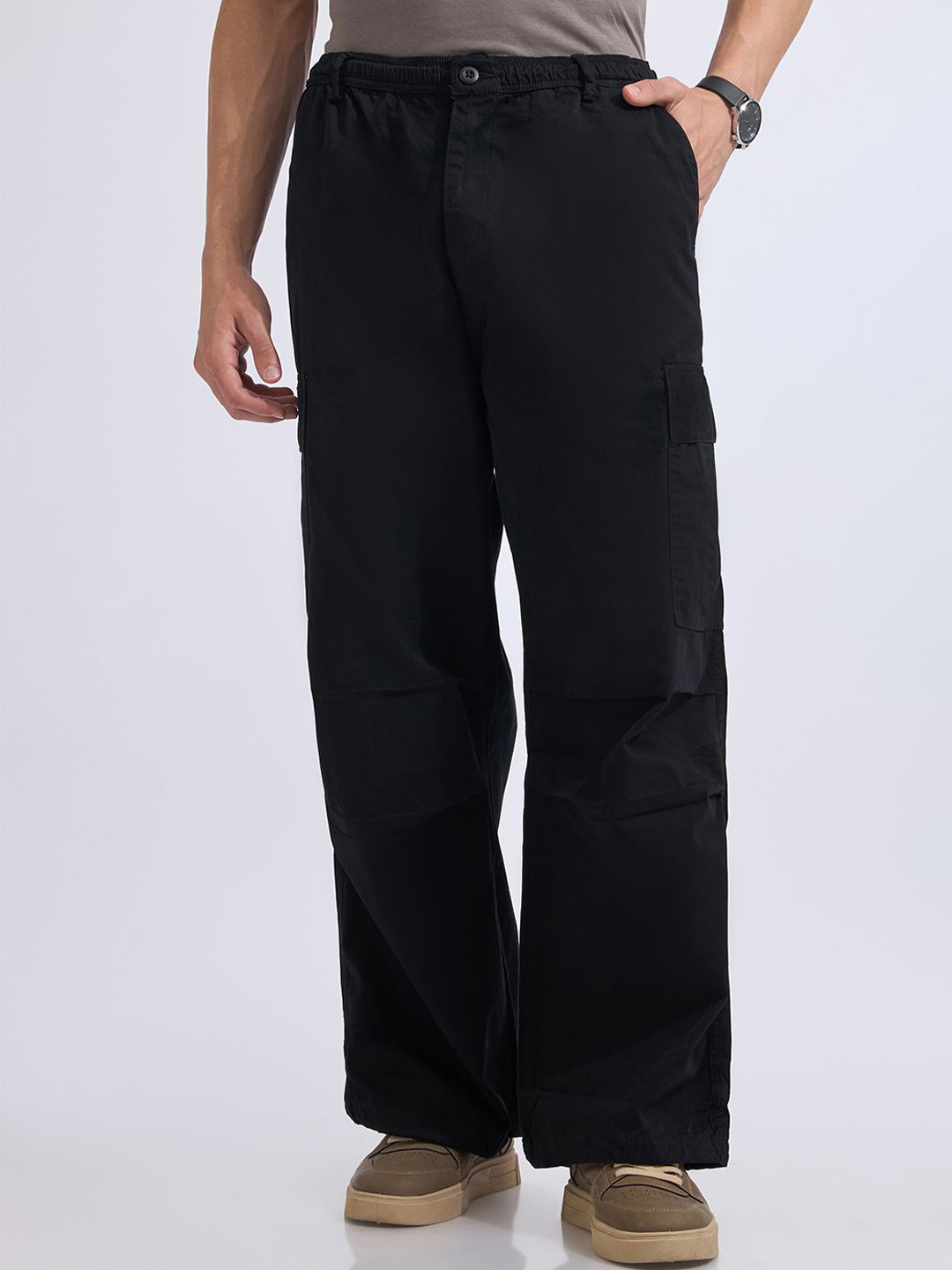 Espanshe Men Custom Loose Fit Mid-Rise Easy Wash cotton Cargos