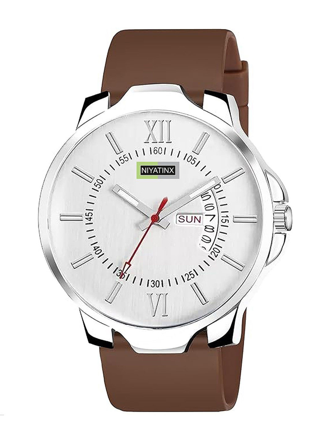 Gopal Shopcart Unisex Patterned Dial & Straps Analogue Watch 3KANSLV ROMwhiteDD 804 BRO