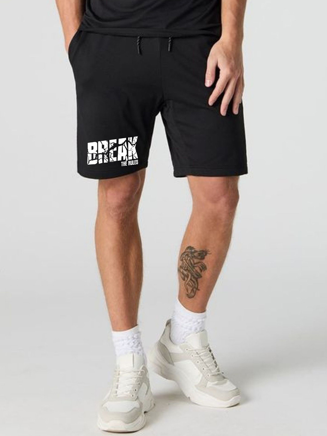 FABSTIEVE Men Break The Rules Printed Cotton Low-Rise Shorts