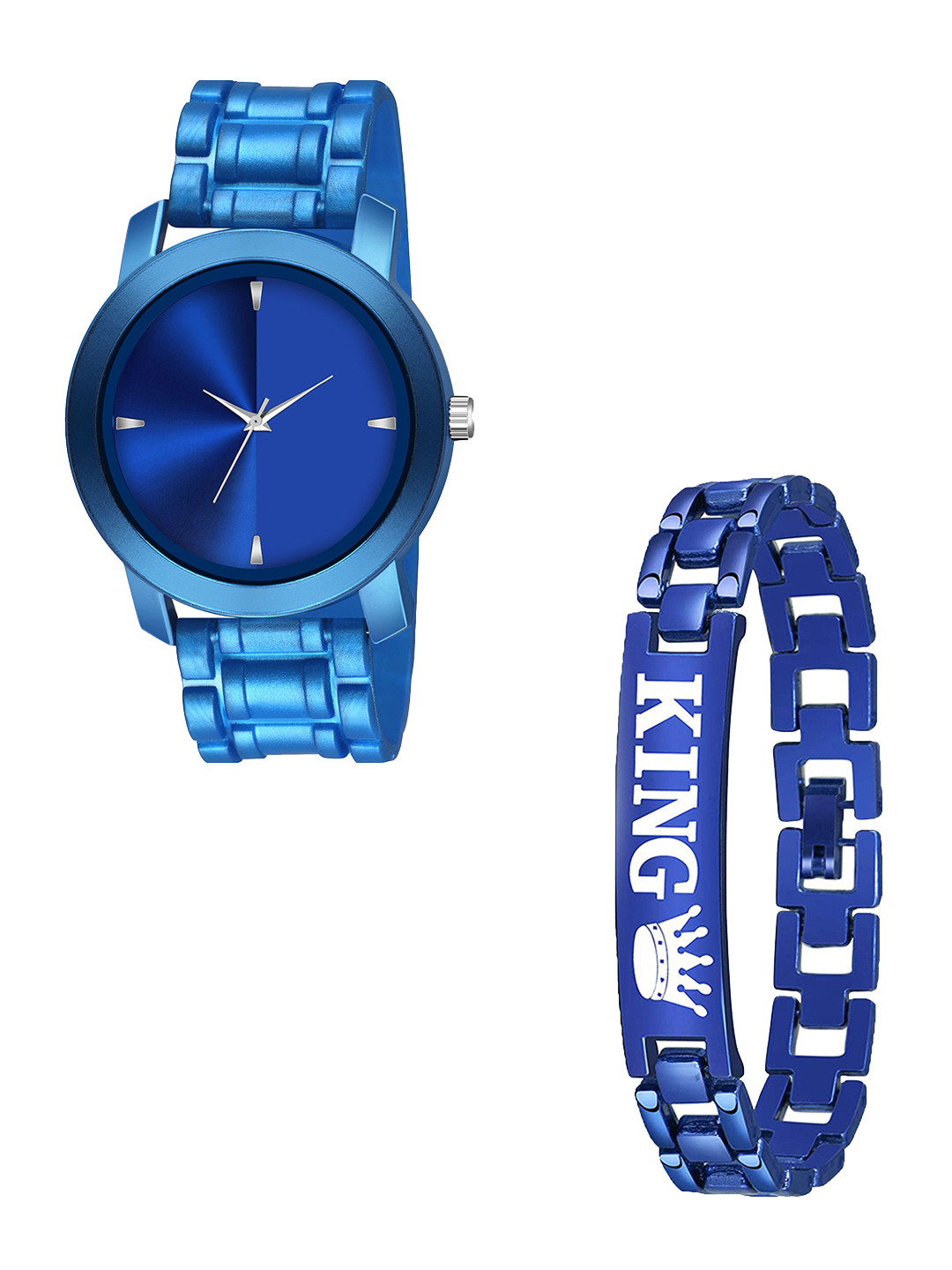 Gopal Shopcart Unisex Analogue Watch & Bracelet Gift Set PendoBLU M3 D 801BLU K & Bracelet
