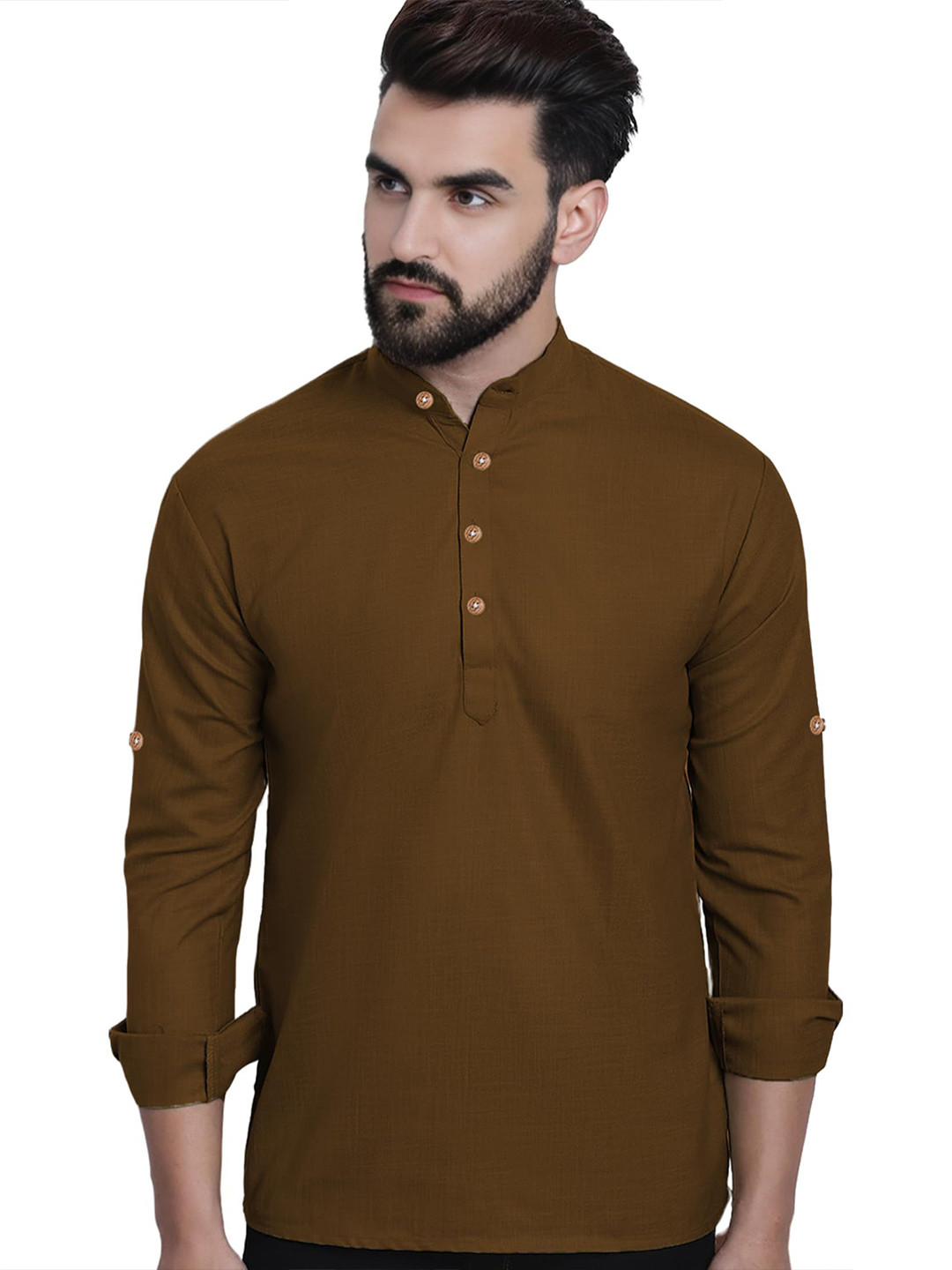 EdinWolf Men Solid Daily Cotton Short Kurta