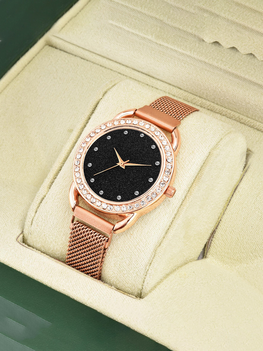 CSAMON Women Pack Of 2 Analogue Watch C_23_RoseGold_12_Copper Heart Bracelet