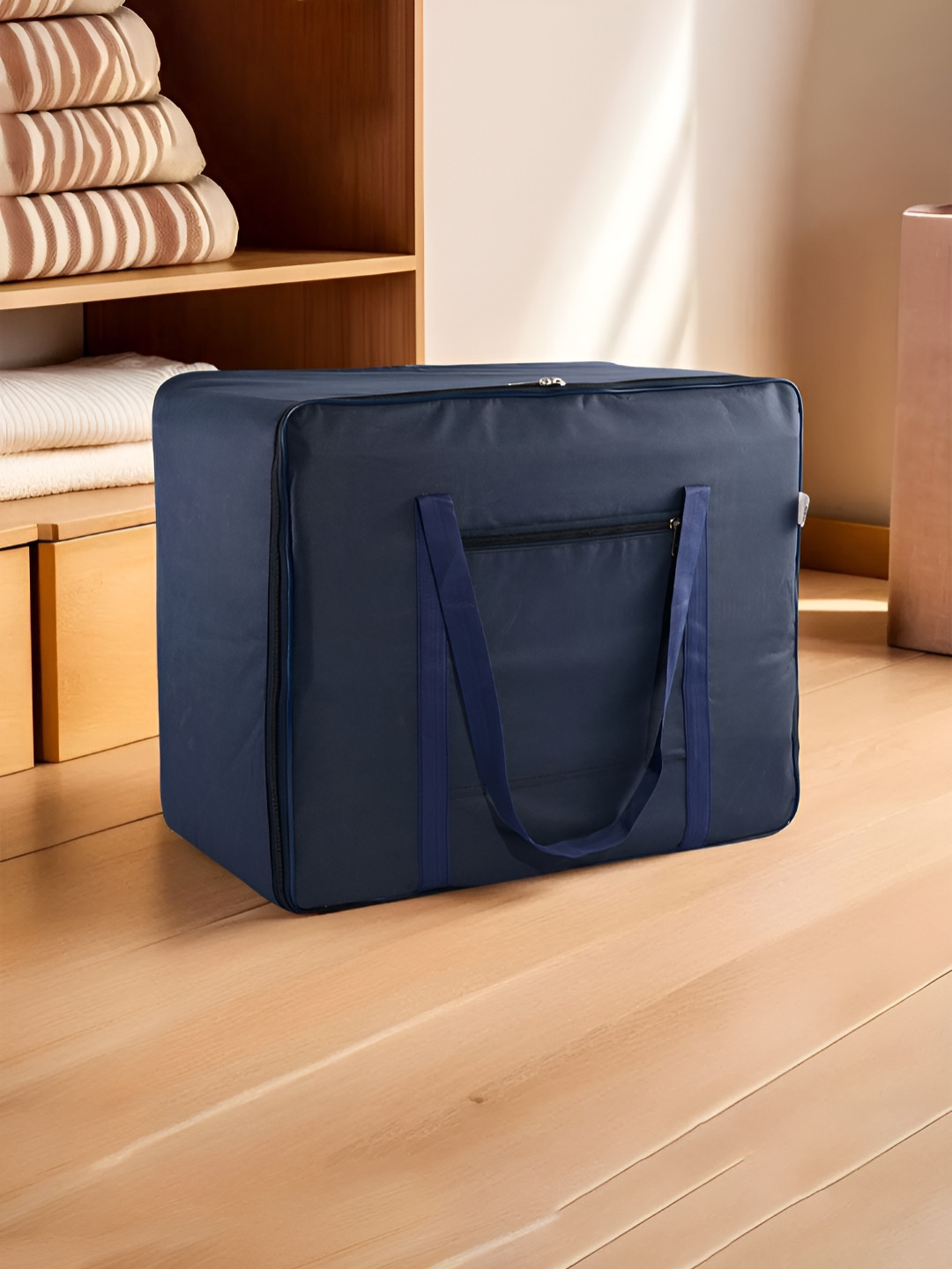 Aura Navy Blue  Storage Attachi Bag With Handles