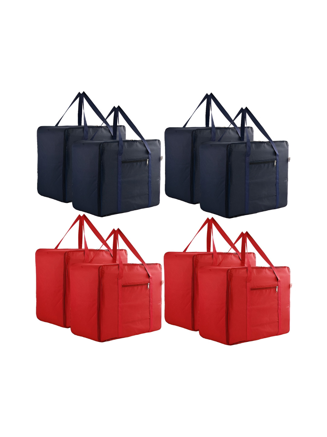 Aura Navy Blue & Red 8 Pieces Storage Attachi Bag Handles