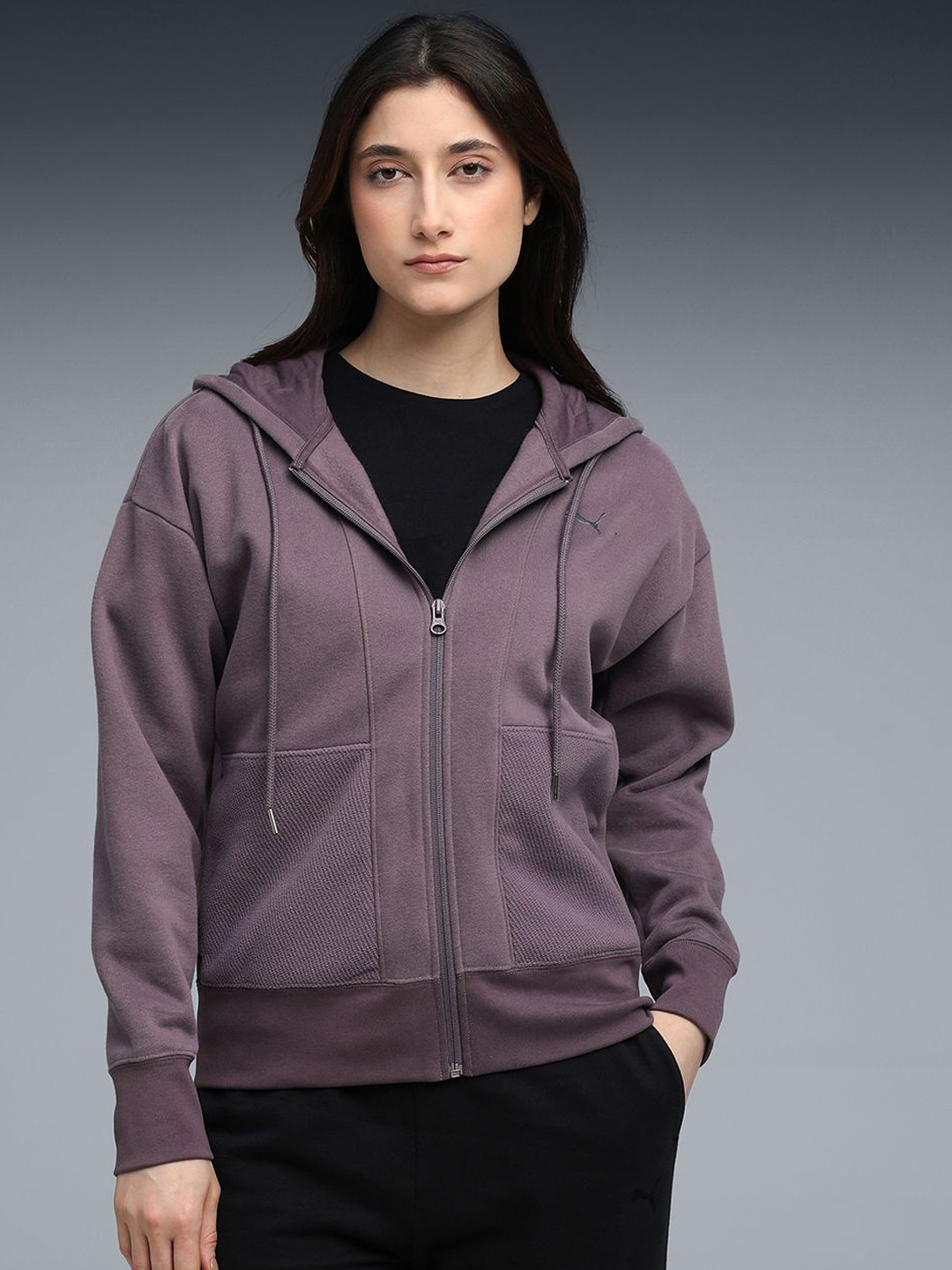 Puma Her Relaxed Full-Zip Cotton Hoodie