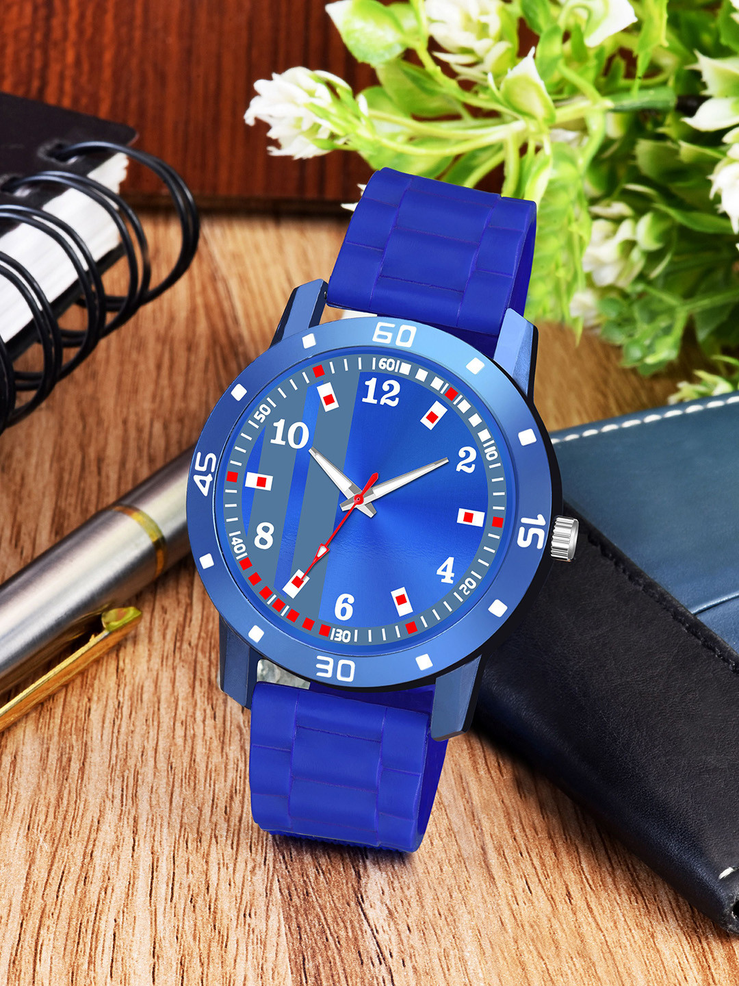 CSAMON Men Printed Dial Analogue Watch Aeviyo BLUPata D CD Belt