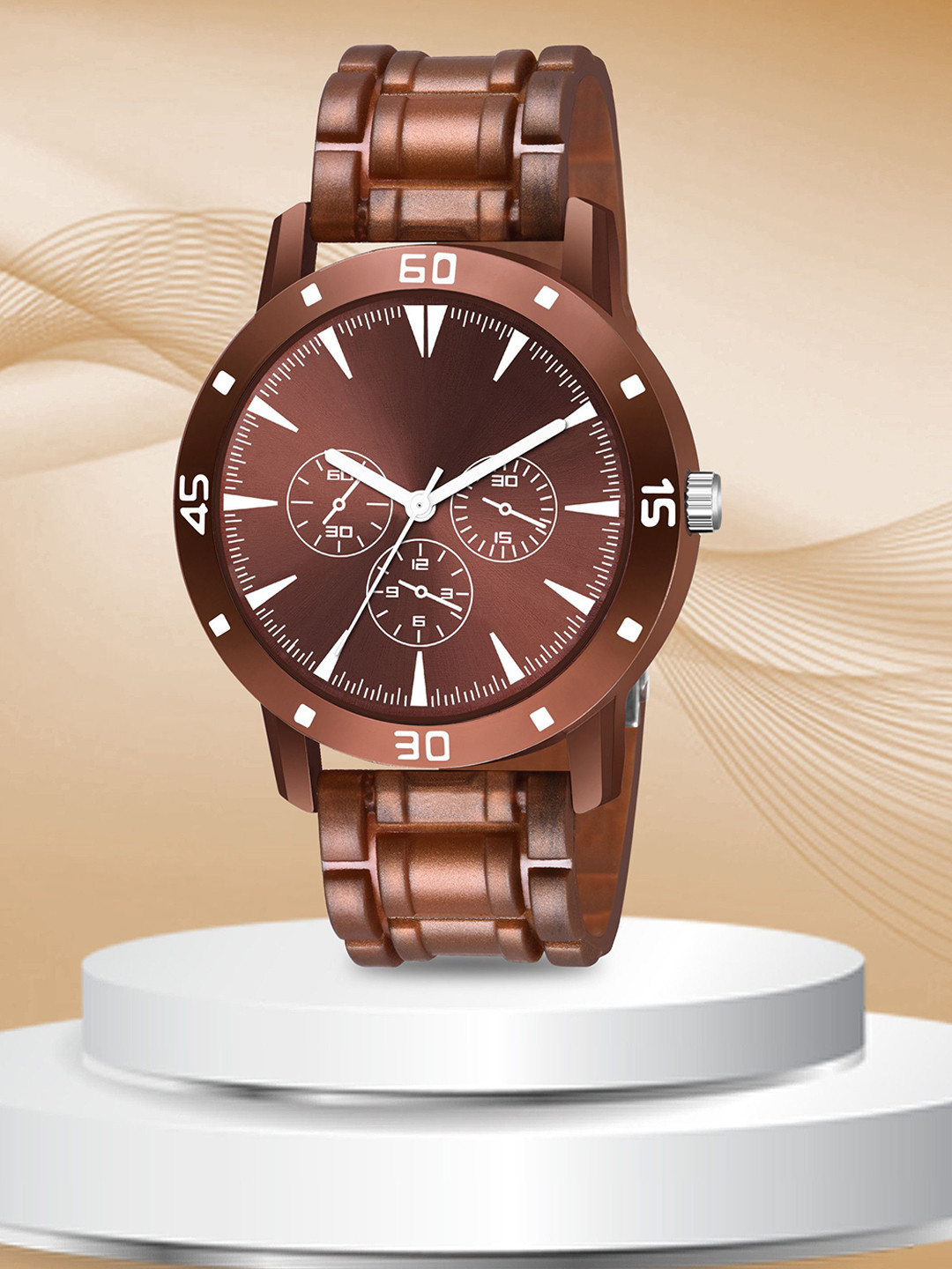 CSAMON Men Round Dial & Bracelet Style Straps Analogue Watch Aeviyo BRO M1 D 801BRO