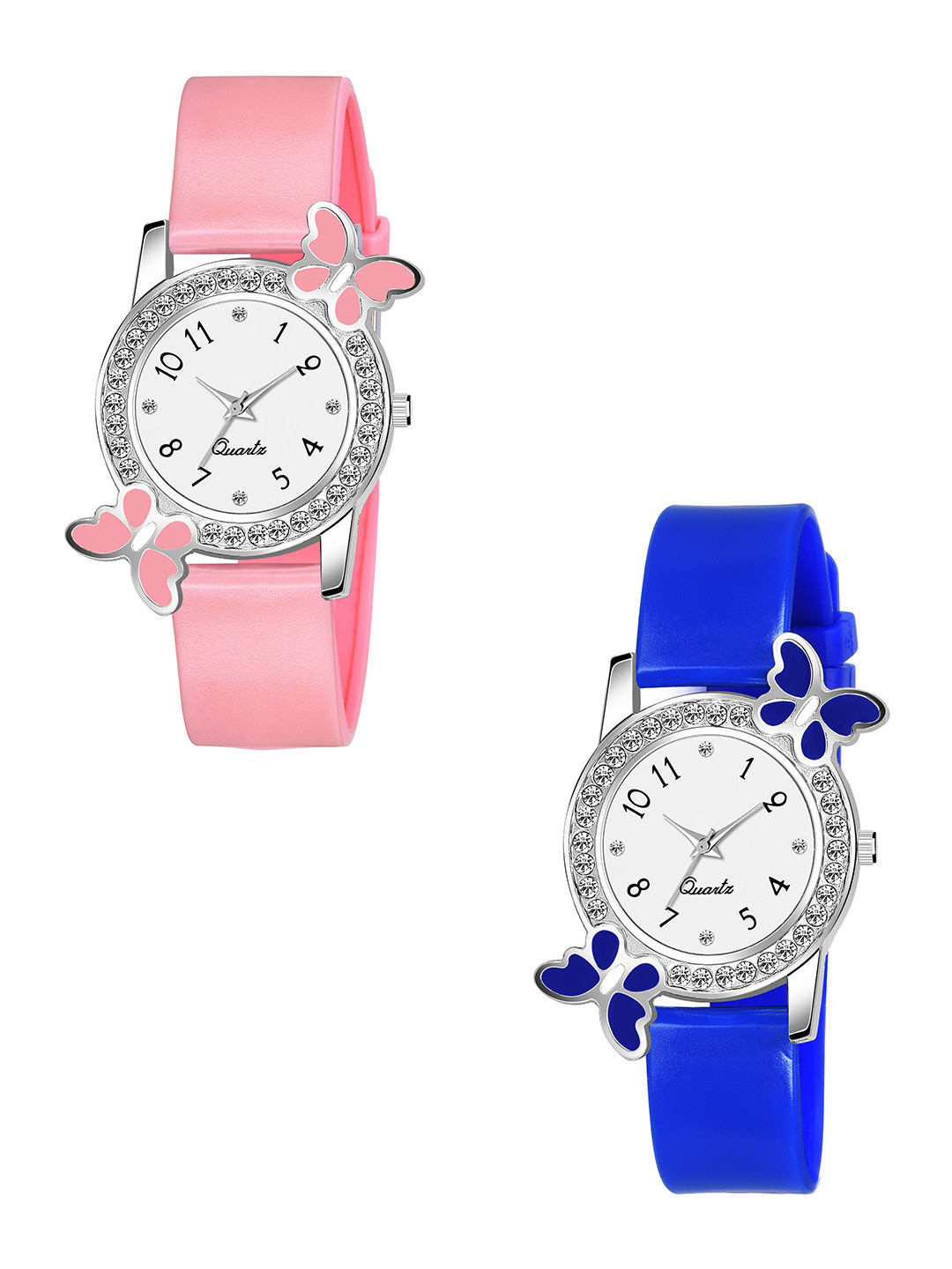 CSAMON CSAMON Women Pack Of 2 Embellished Dial & Straps Analogue Watch BF Blue Pink_F