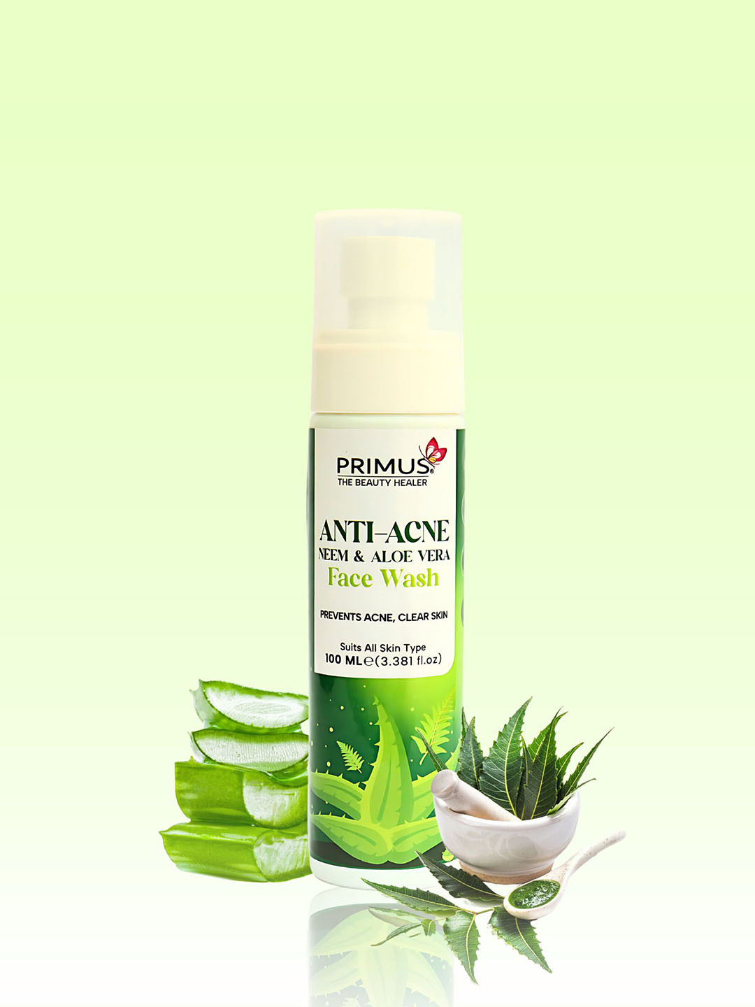 PRIMUS Anti Acne Face Wash With Neem & Aloevera Extract- 100 ml