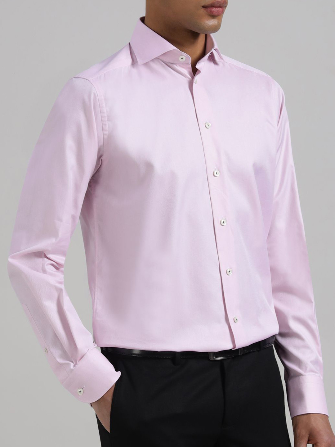 Eton Slim Fit Self Design Long Sleeves Pure Cotton Formal Shirt