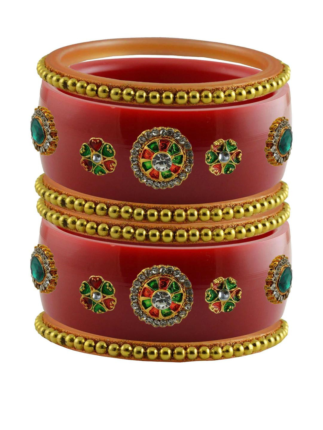 Vidhya Kangan plastic Multi floral design Bangle set