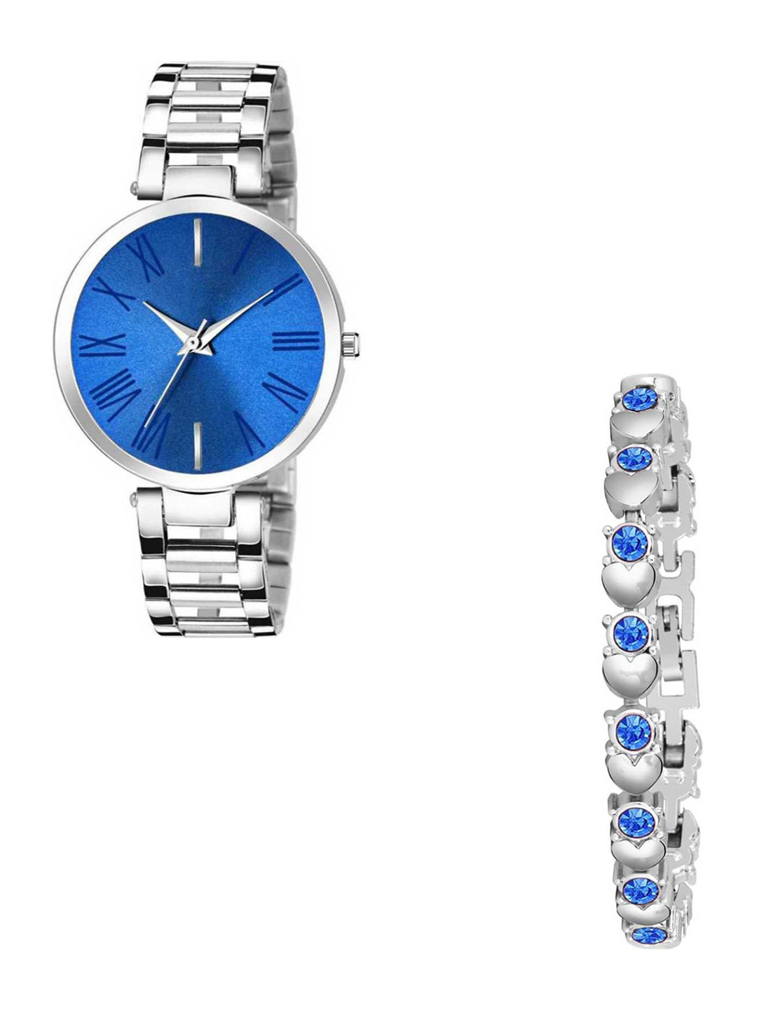 CSAMON Women Analogue Watch with Bracelet Blue Dial Titan Blue Silver Dani