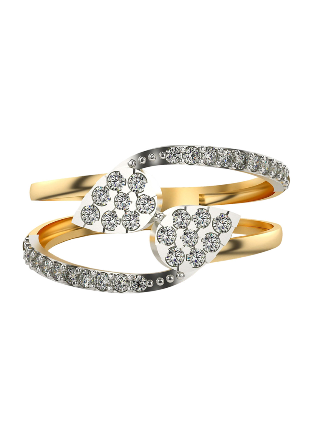 VALANOVA 14KT Gold Diamond Studded Ring 2.87 g