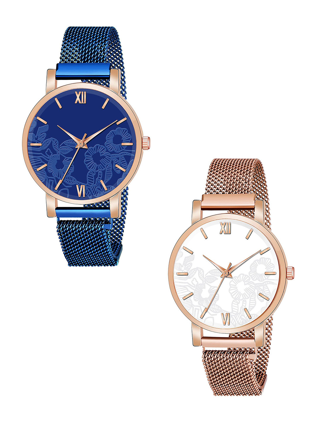 CSAMON Women Set Of 2 Analogue Watch C36RG BLU WH RG M R1