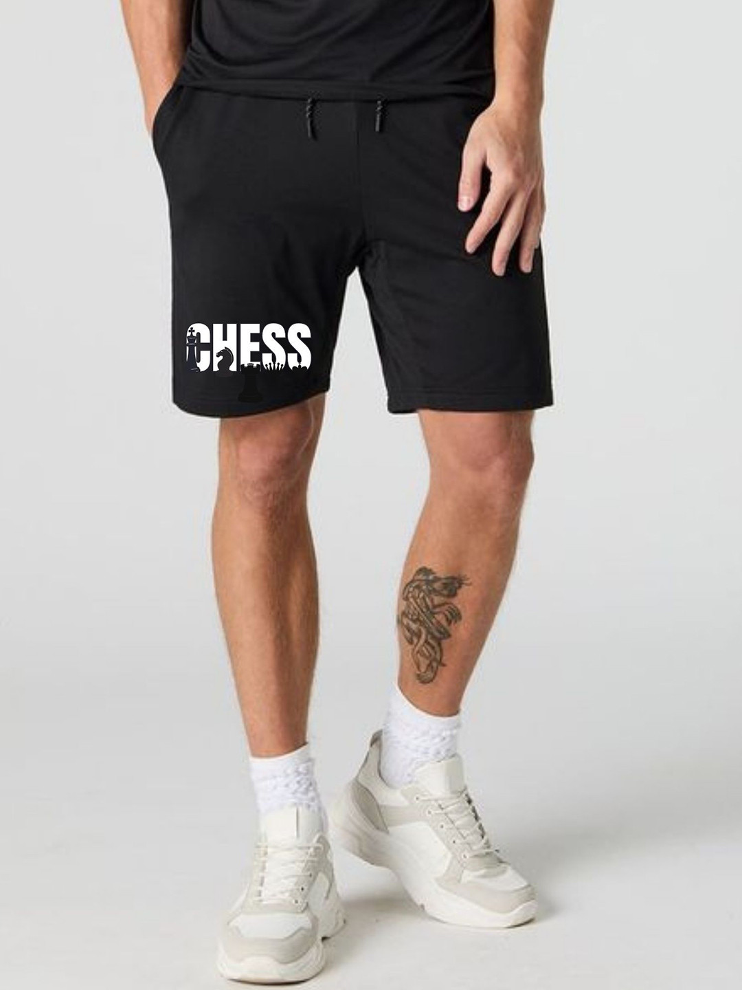 FABSTIEVE Men Chess Printed Low-Rise Cotton Regular Shorts