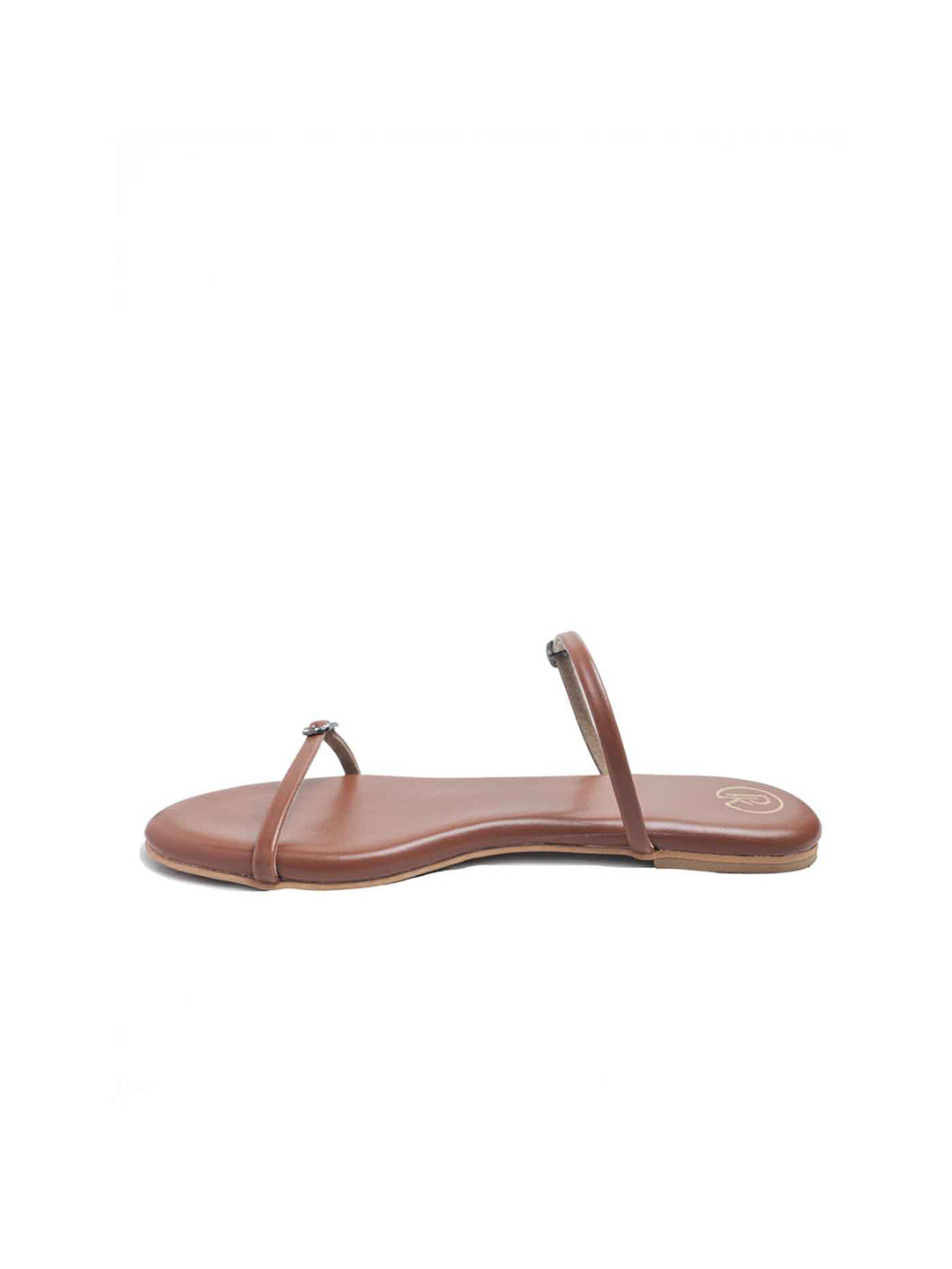 Preet Kaur Women Tan Two Strap Minimal Flats