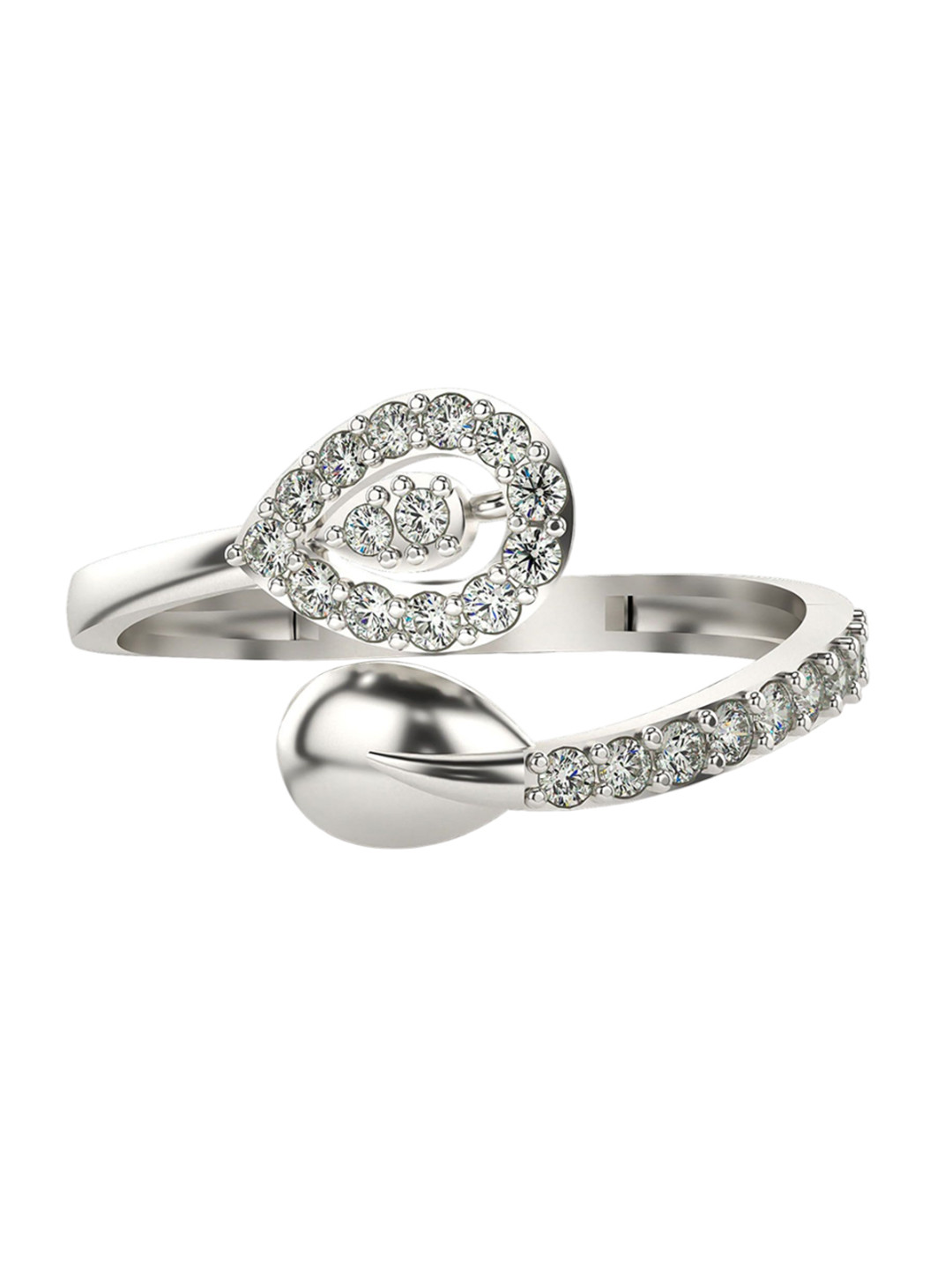 VALANOVA 14K White Gold Diamond Studded Ring 2.01g