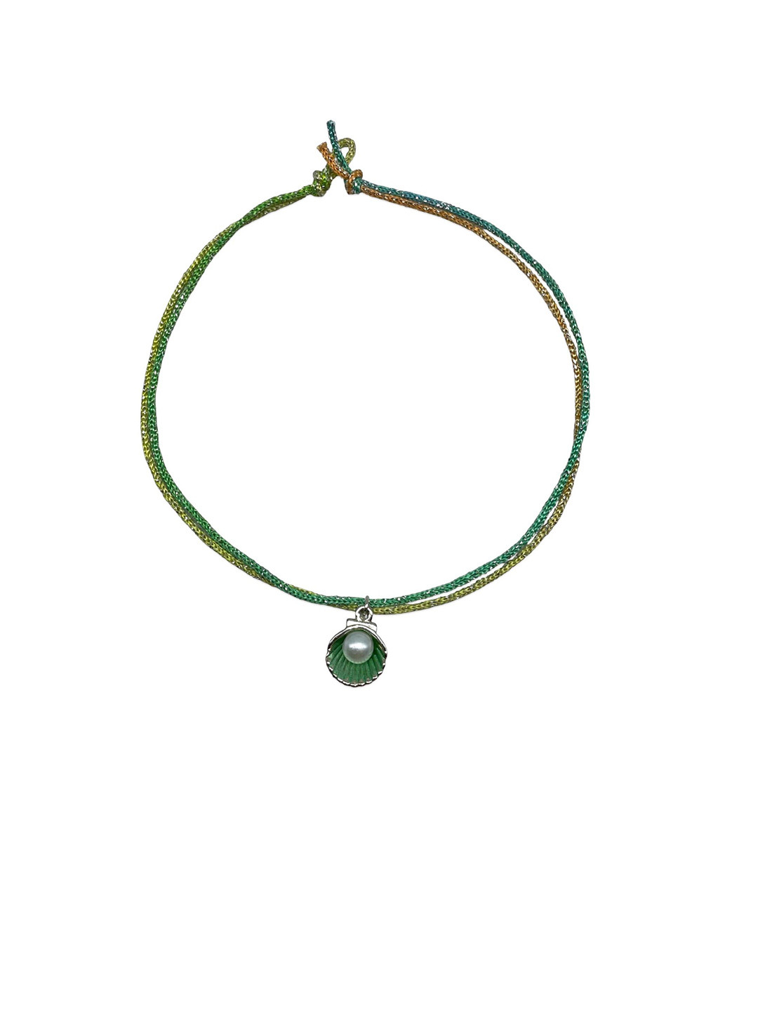 Digital Dress Room Shell With Pearls Beaded Charm Thread Rakhi