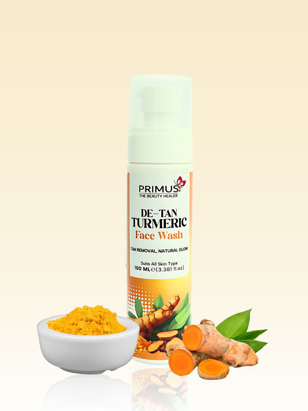 PRIMUS De-Tan Face Wash With Turmeric Extract- 100 ml