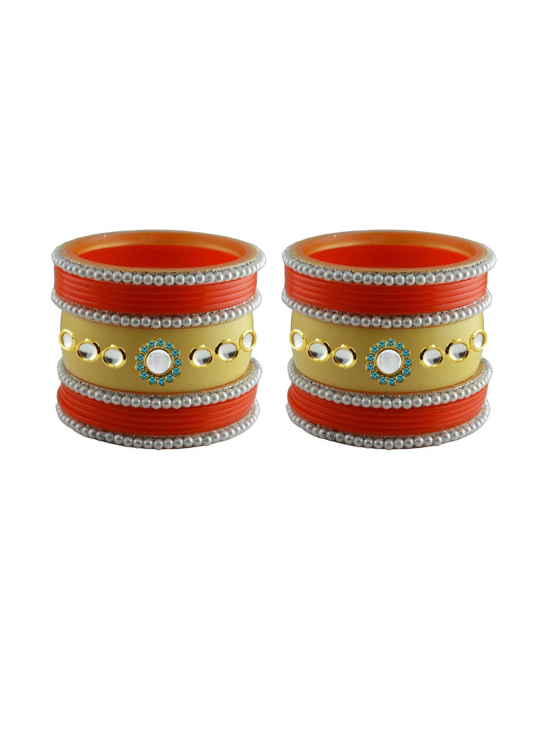Vidhya Kangan Set of 26 Brass Crystals Bangles