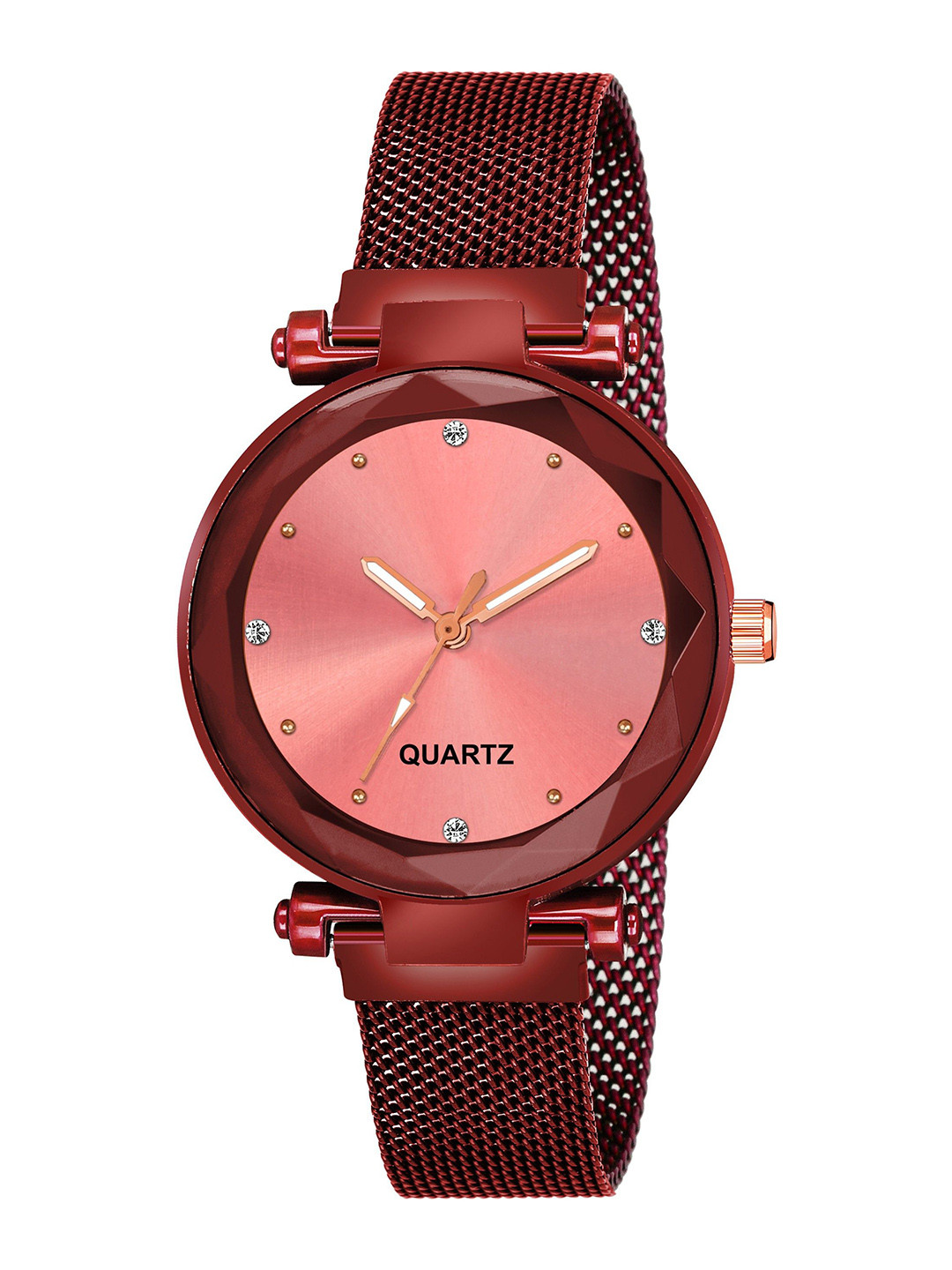 CSAMON Women Embellished Dial & Stainless Steel Analogue Watch Csamon_32_Red Pink