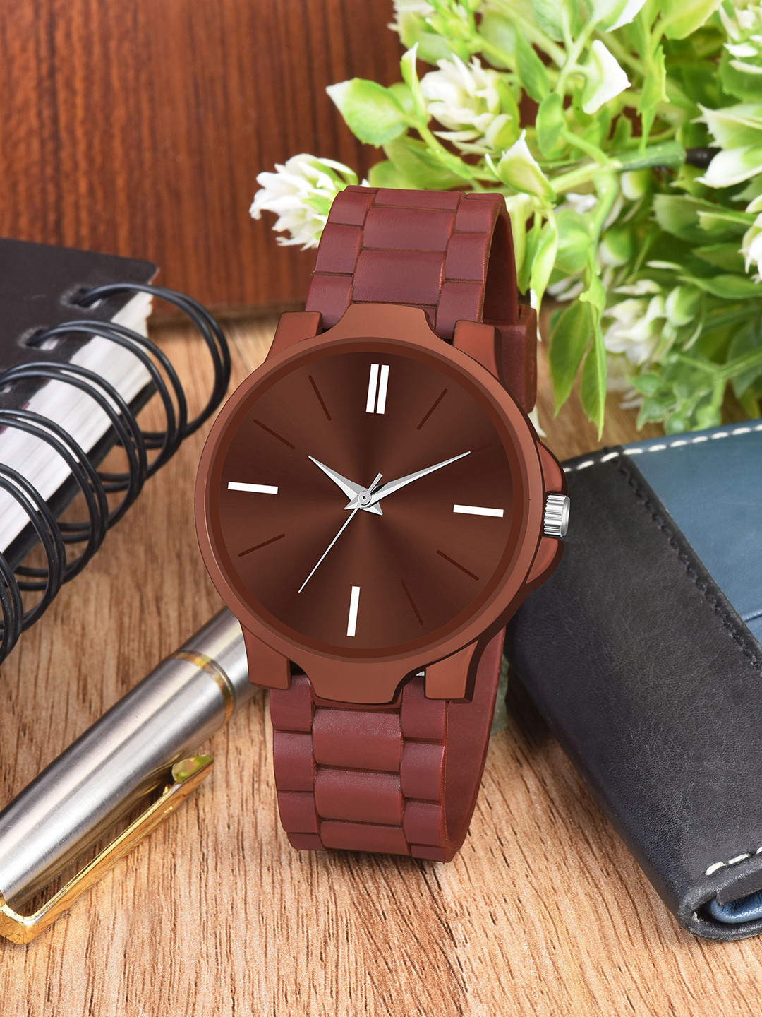 CSAMON Men Round Dial & Bracelet Style Straps Analogue Watch 3Kan BRO LR05 NEW PU