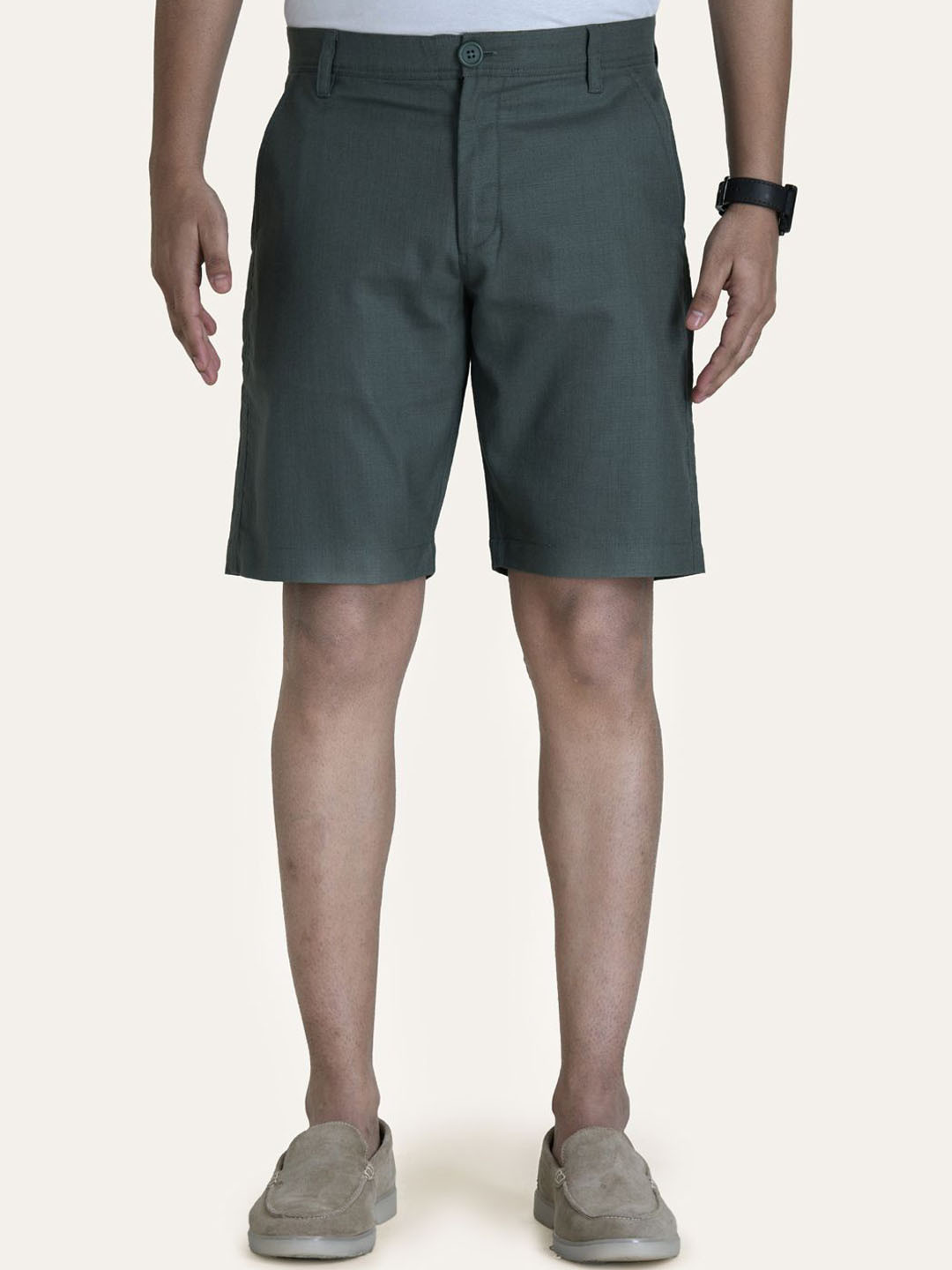 PERCH Men English Green Regular Fit Shorts