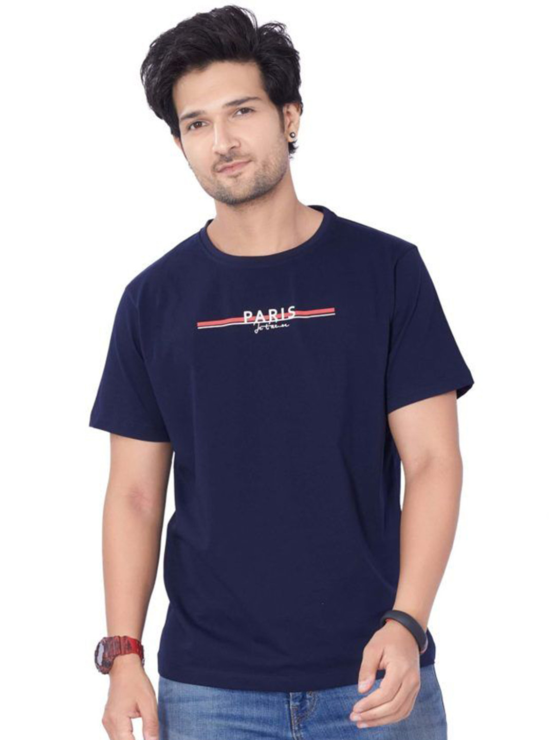 WEET Typography Printed Cotton Round Neck T-shirt