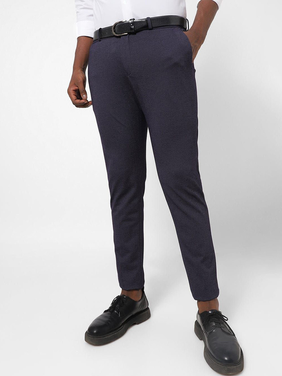 The Collection Men Pin Dot Knitted Slim Fit Stretch Trouser