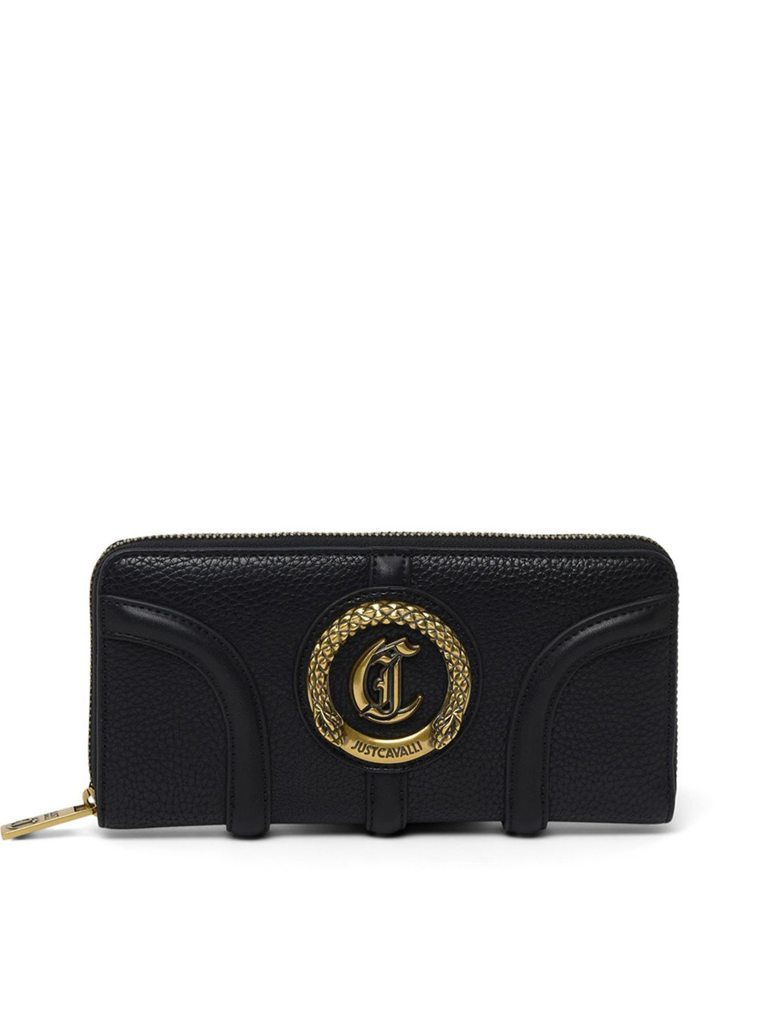 Just Cavalli Women Solid Textured Short Zip Around Wallet