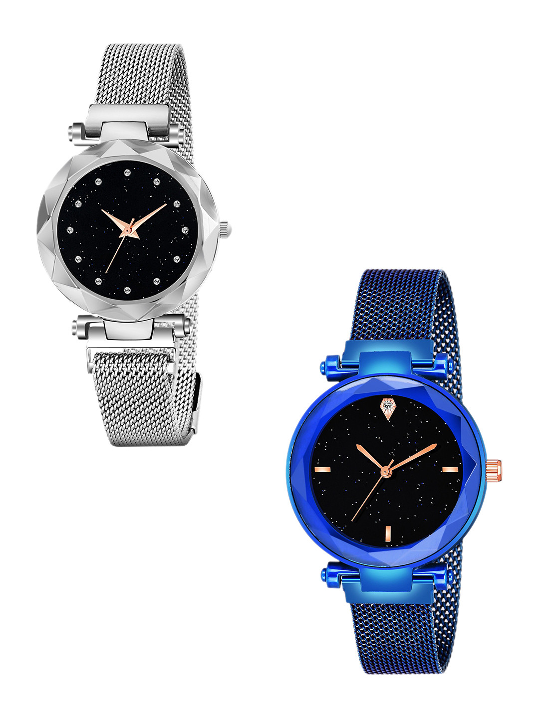 Gopal Shopcart Women Pack Of 2 Embellished Analogue Watch GR_379_silver_12_Blue_4_figa