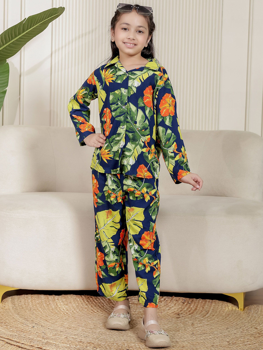 Stuffie Land Printed Long Sleeves Shirt & Trousers Clothing Set