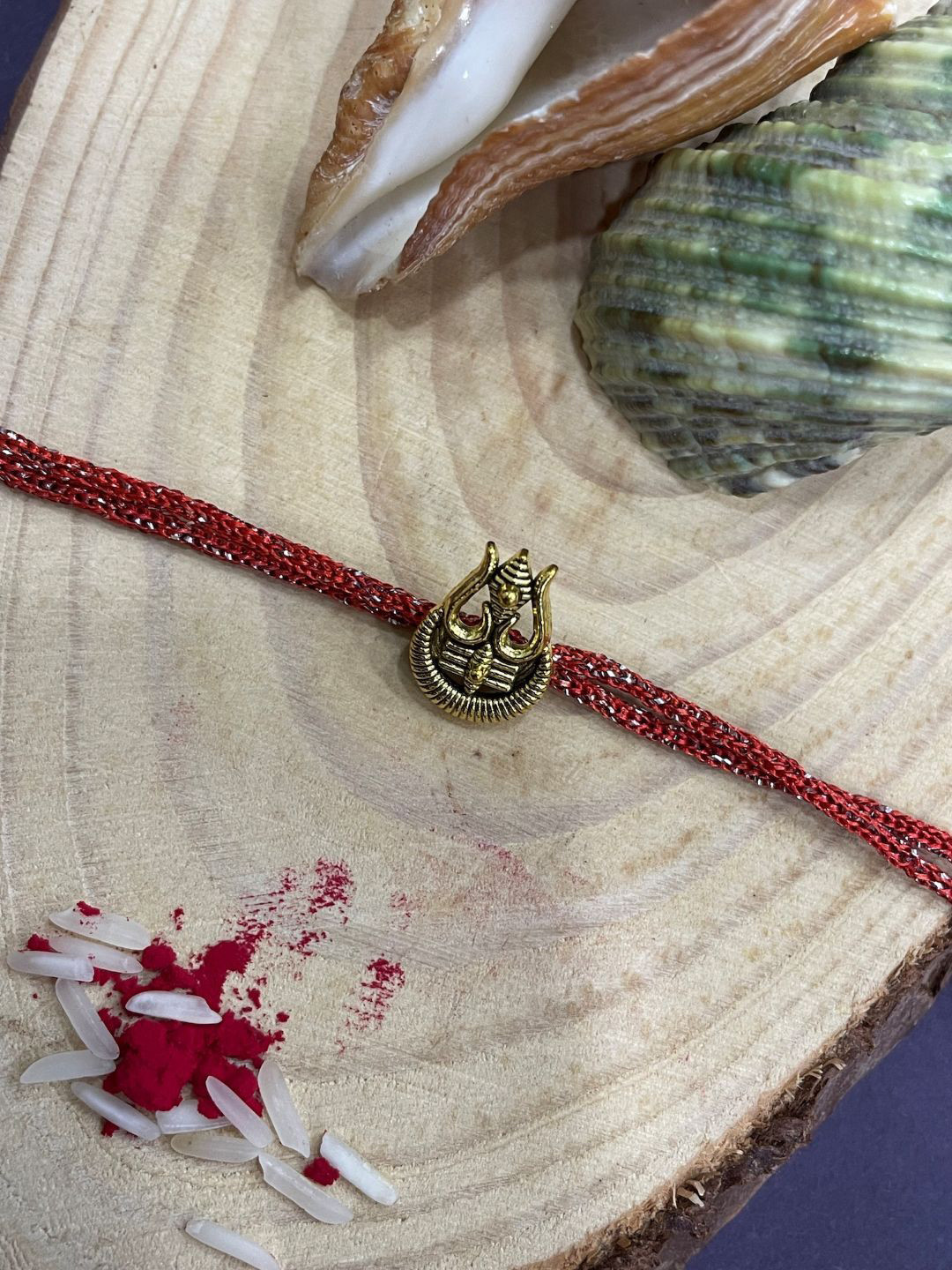 Digital Dress Room Lord Shiva Trishul Thread Rakhi