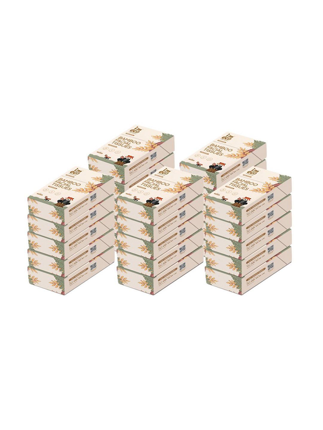 IMECO Set Of 25 Ultra-Soft Travel Friendly Bamboo Pocket Facial Tissue - 10 Tissues Each