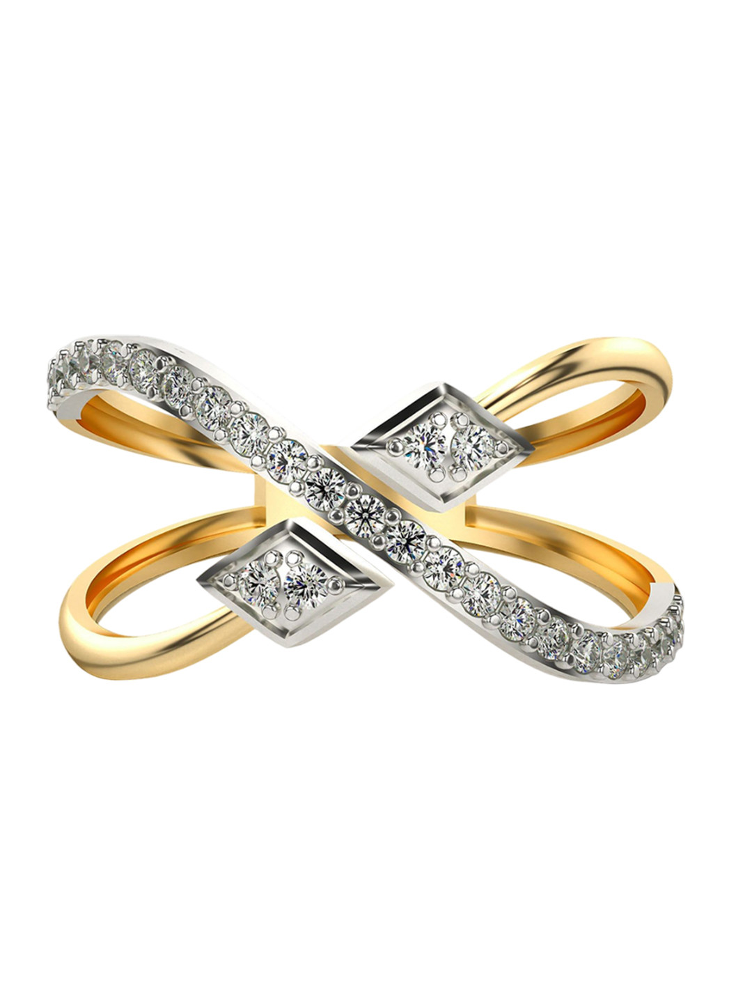 VALANOVA 14KT Gold Diamond Studded Ring 2.16gms