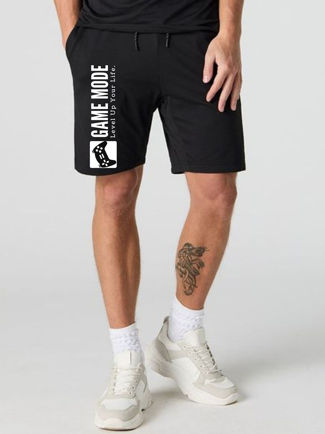 FABSTIEVE Men Game Mode Printed Regular Fit Low-Rise Cotton Shorts