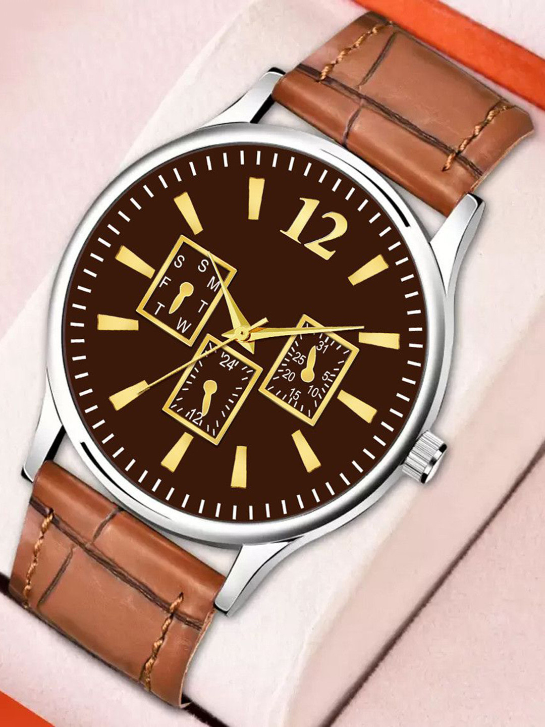 CSAMON Men Textured Straps Analogue Watch C_1018 BROMilar Aeviyo Silm L