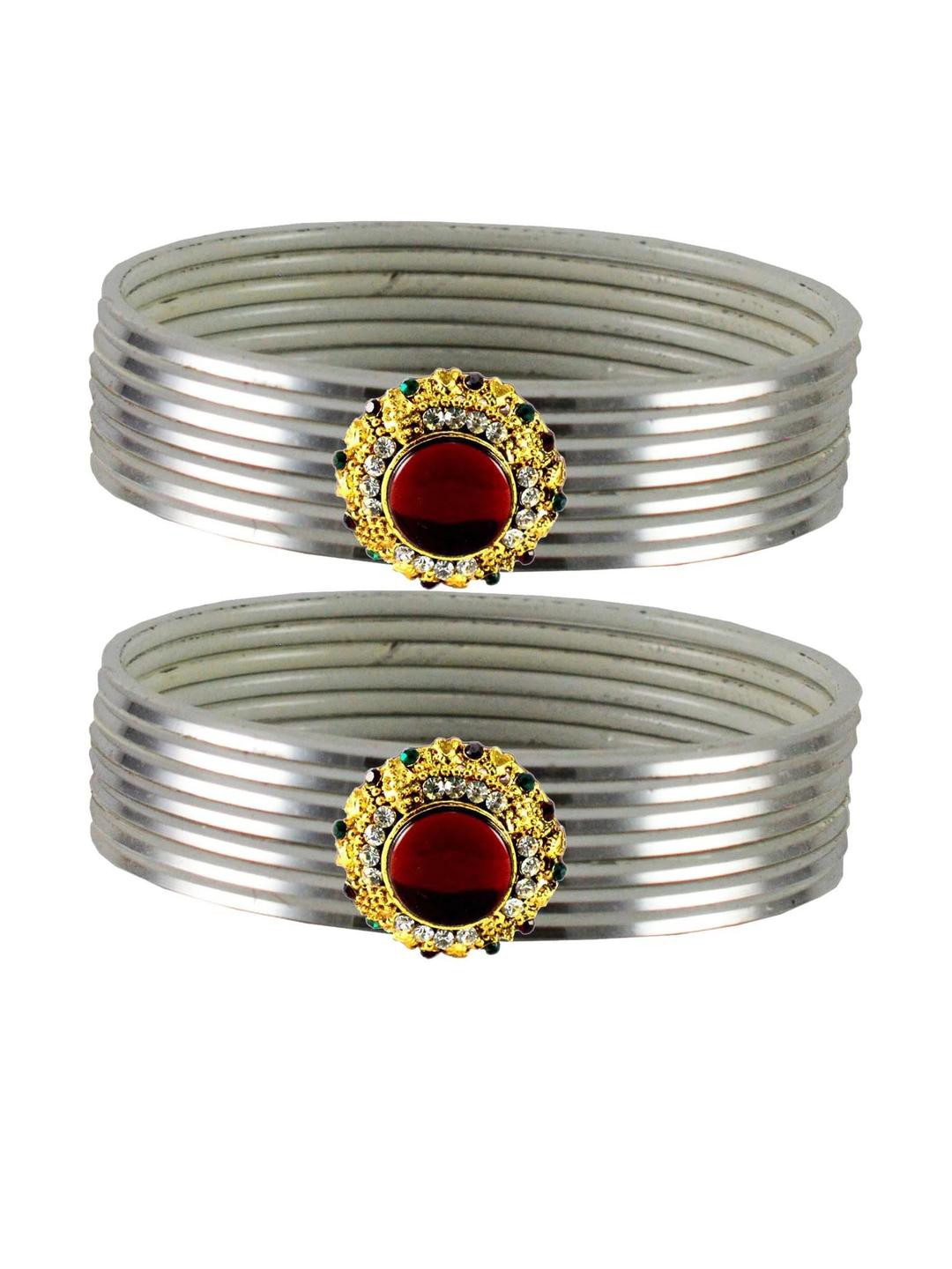 Vidhya Kangan Women Set Of 2 Sliver Brass Bangles