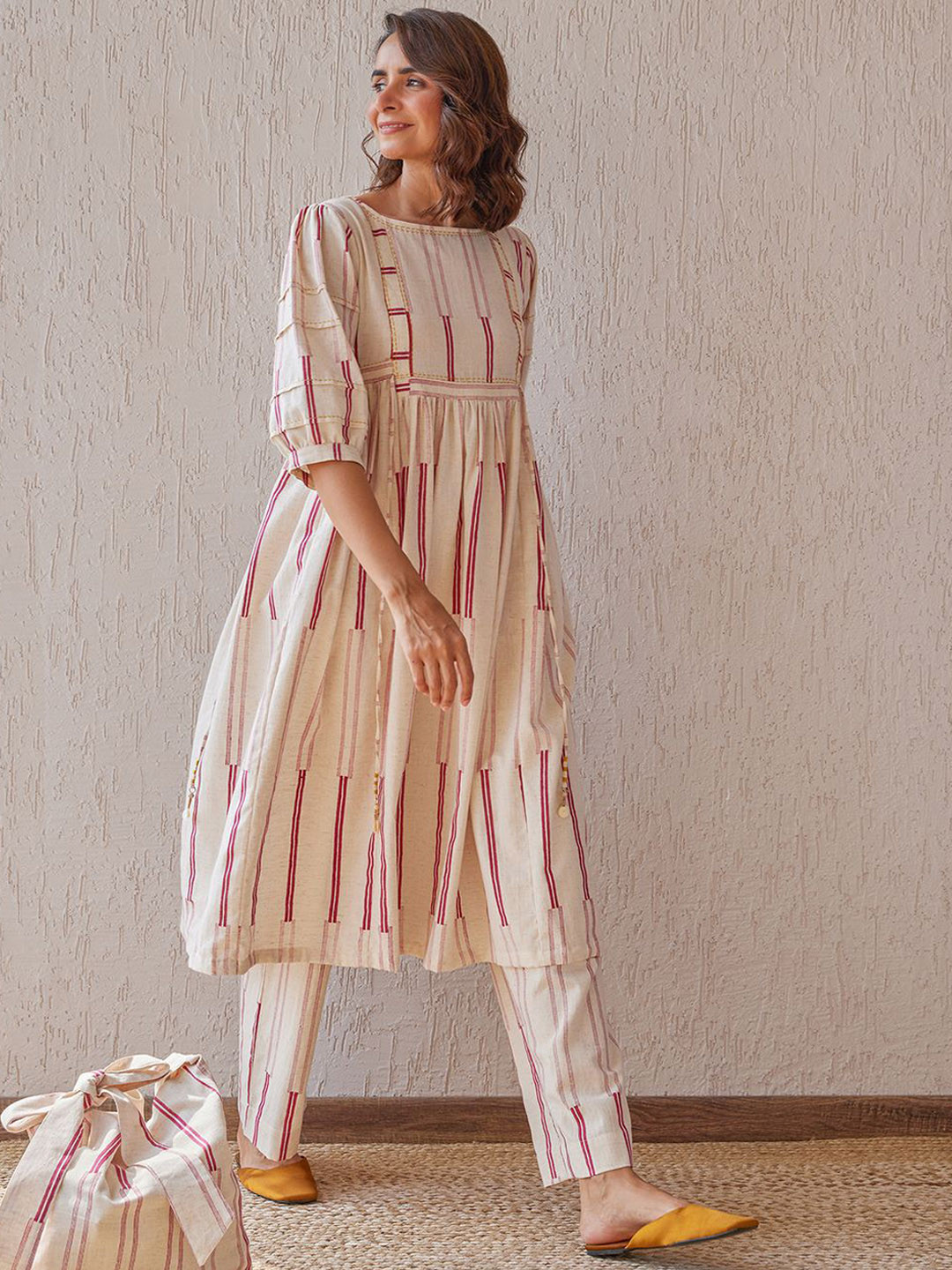 The Yellow Bow Obi Printed Round Neck Tunic With Trousers Co-Ords Set