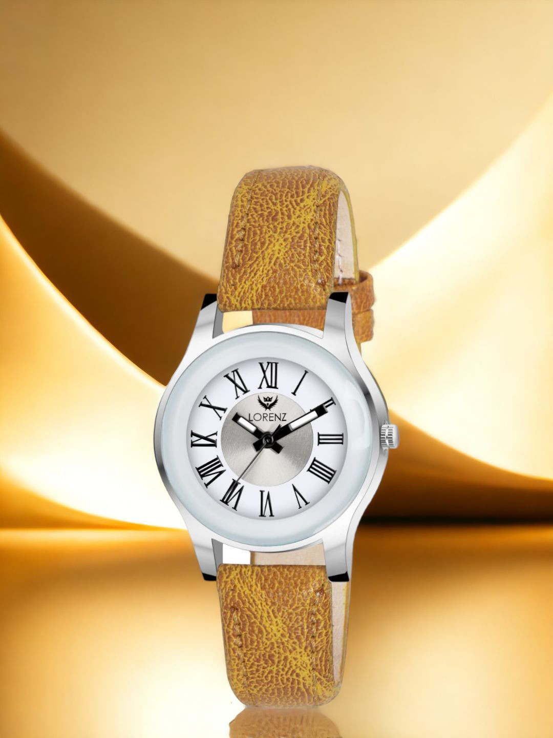 LORENZ Women Brass Roman Dial & Leather Straps Analogue Watch AS-119A