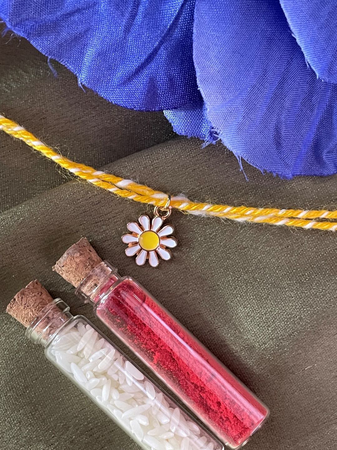 Digital Dress Room Flower Charm Thread Rakhi