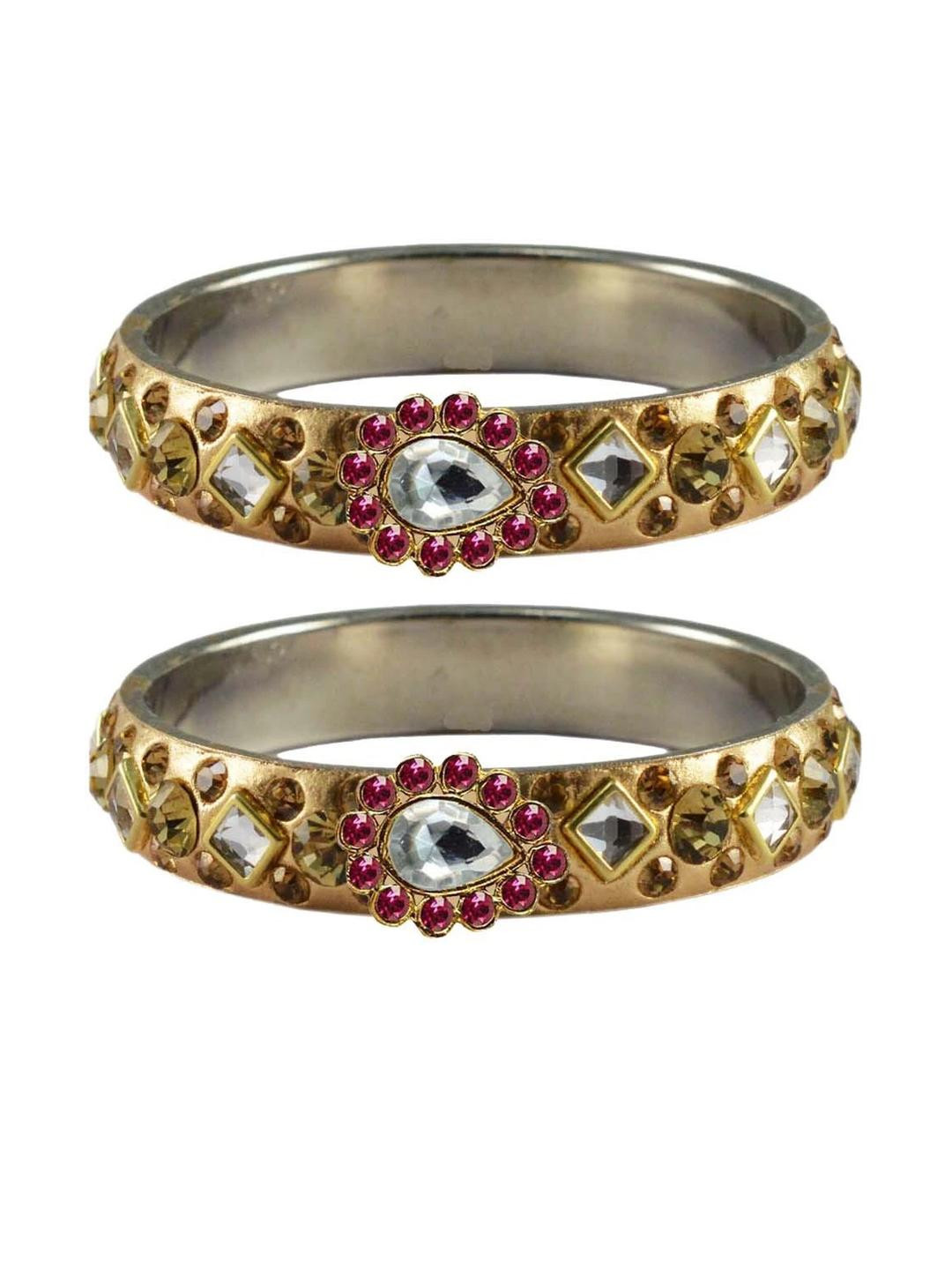 Vidhya Kangan Women Gold-Plated Artificial Stones Alloy Ethnic Bangle