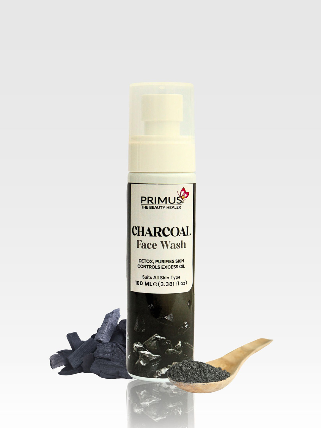 PRIMUS Charcoal Face Wash With Activated Charcoal Extract- 100 ml