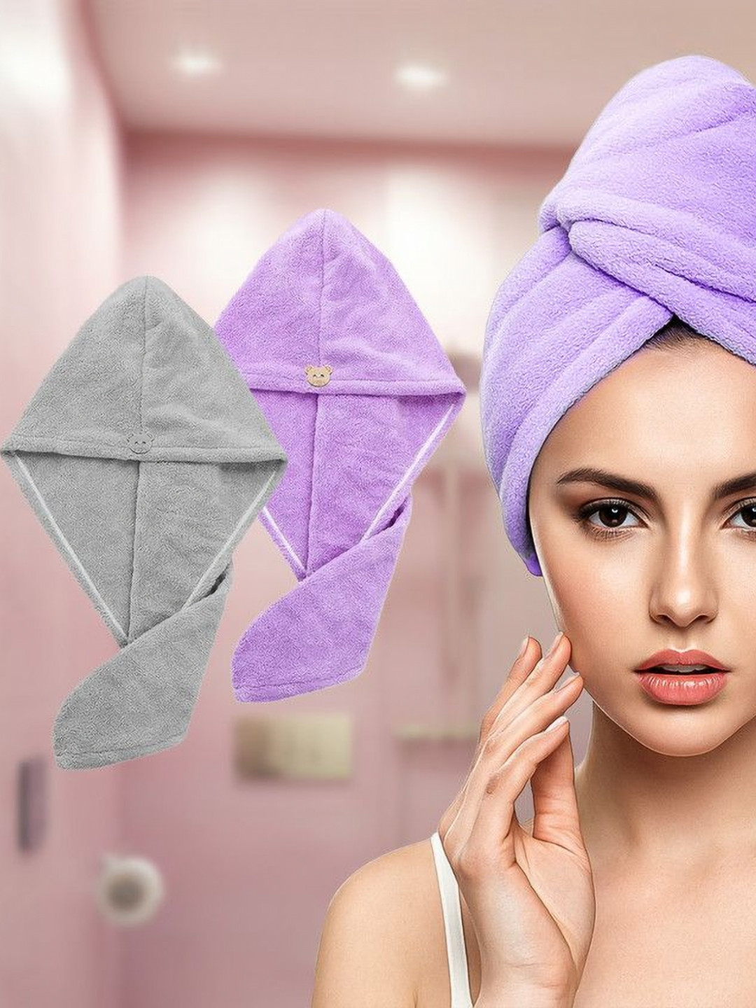 Fezora Lavender & Grey 2 500 GSM Bath Towel